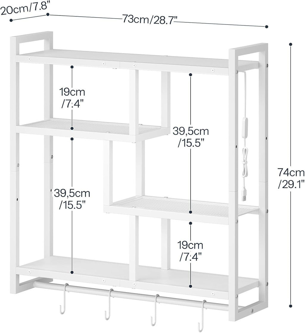 White LED Gaming Floating Wall Shelves