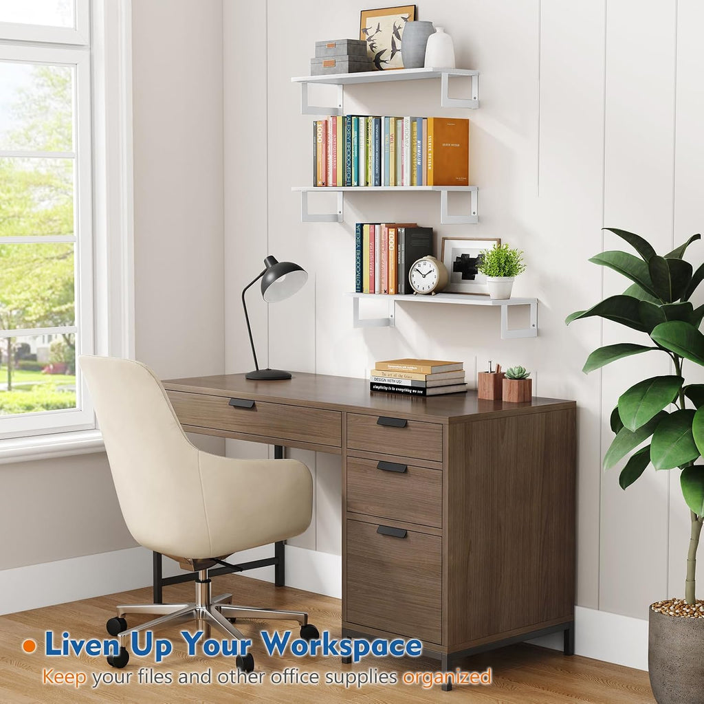 White Kids Floating Wall Bookshelves Set of 3