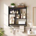 Black LED Arched Gaming Corner Floating Wall Shelves