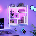 White LED Gaming Floating Wall Shelves