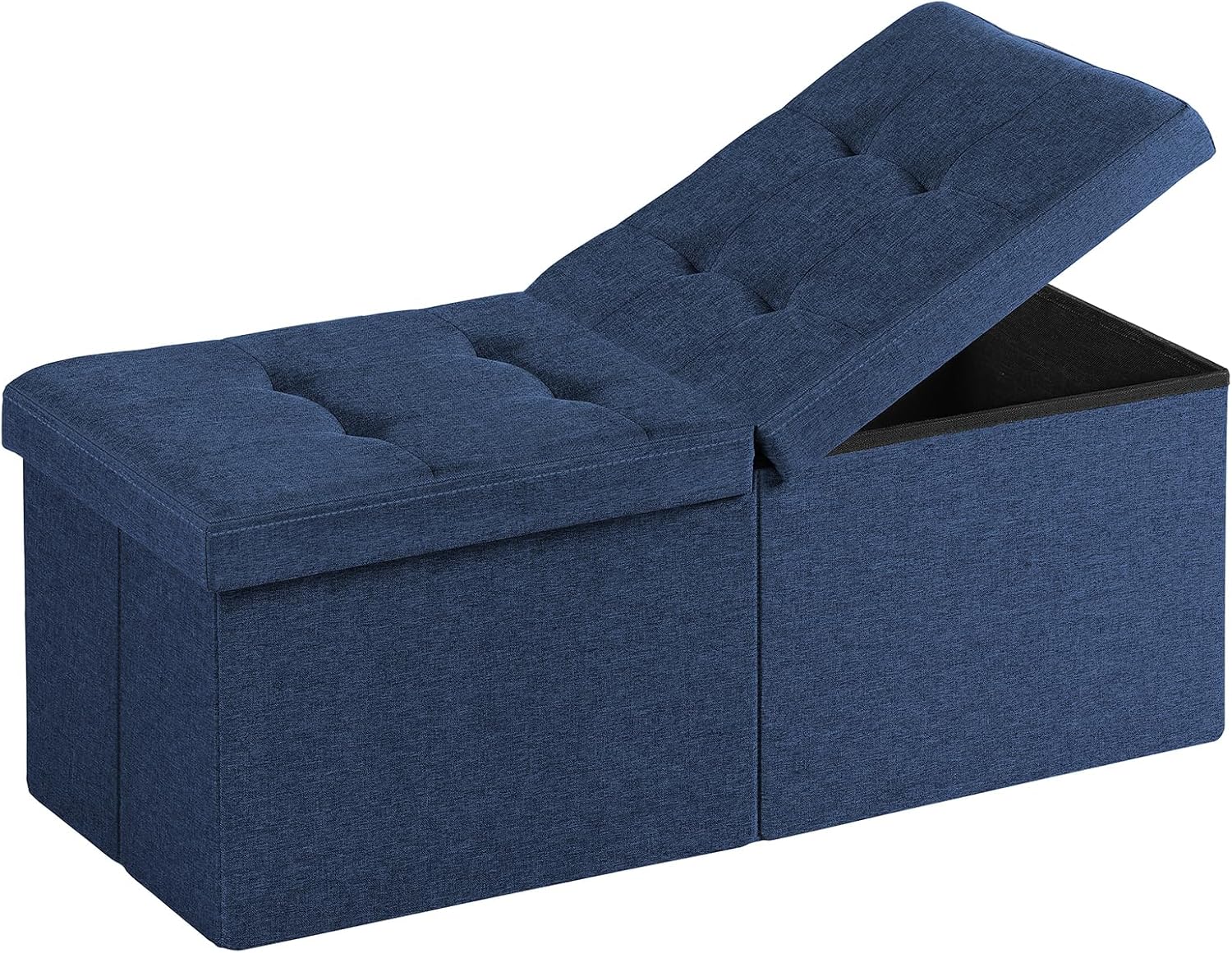 Blue Storage Ottoman Bench