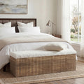 Farmhouse Upholstered Storage Entryway Bench
