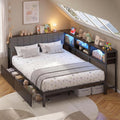 Grey RGB Corner Full Storage Bed