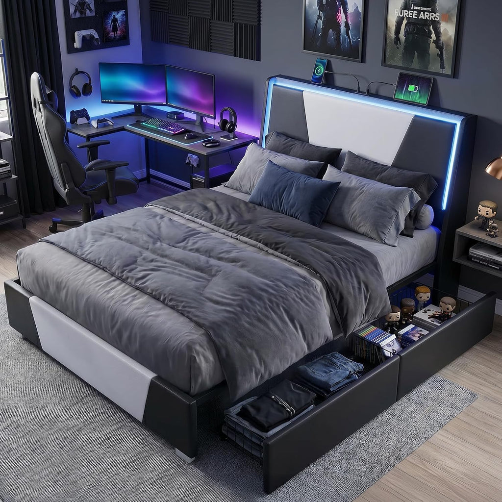 RGB Storage Full Upholstered Bed Frame
